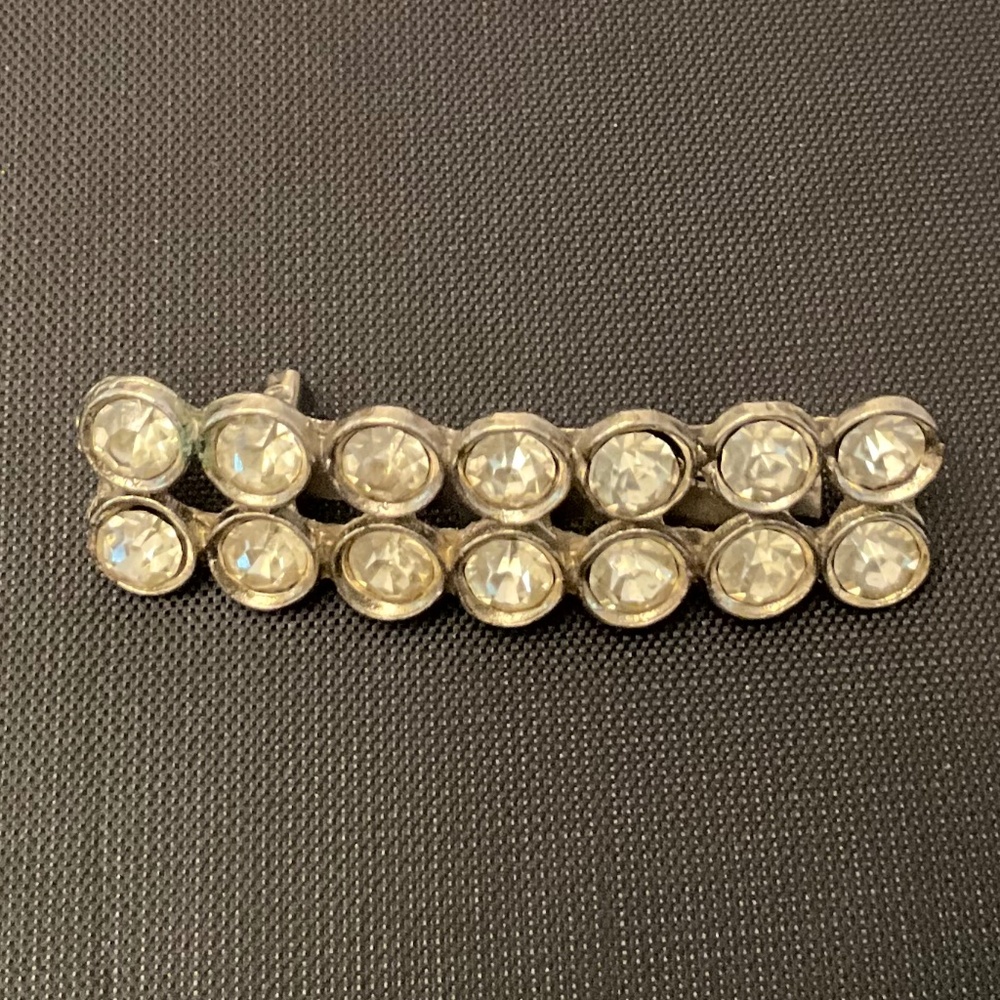 Vintage Pot Metal and Paste Rhinestone Brooch